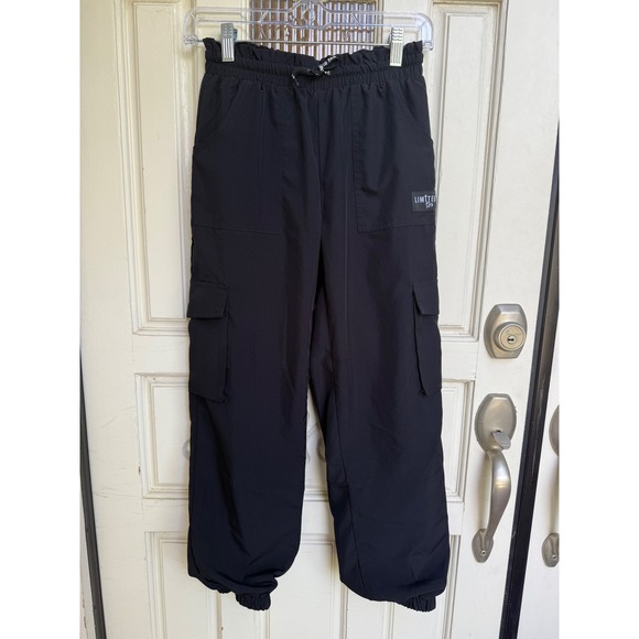 Limited Too Black Cargo Pants Girls Activewear Joggers Pockets‎ Size Large - Picture 1 of 4